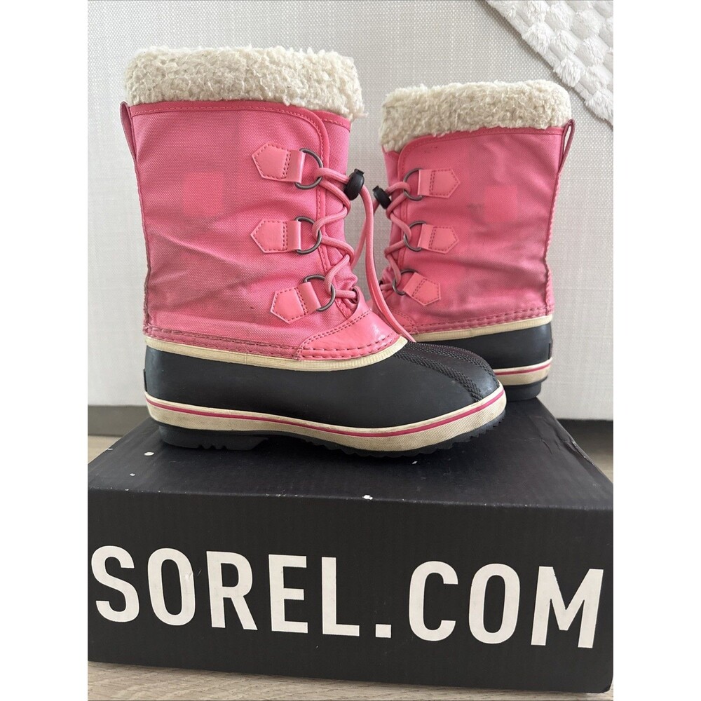 Sorel Girls Snow Boots Yoot Pac Nylon boot Mid-calf Lollipop/Pink Glo. Size 3